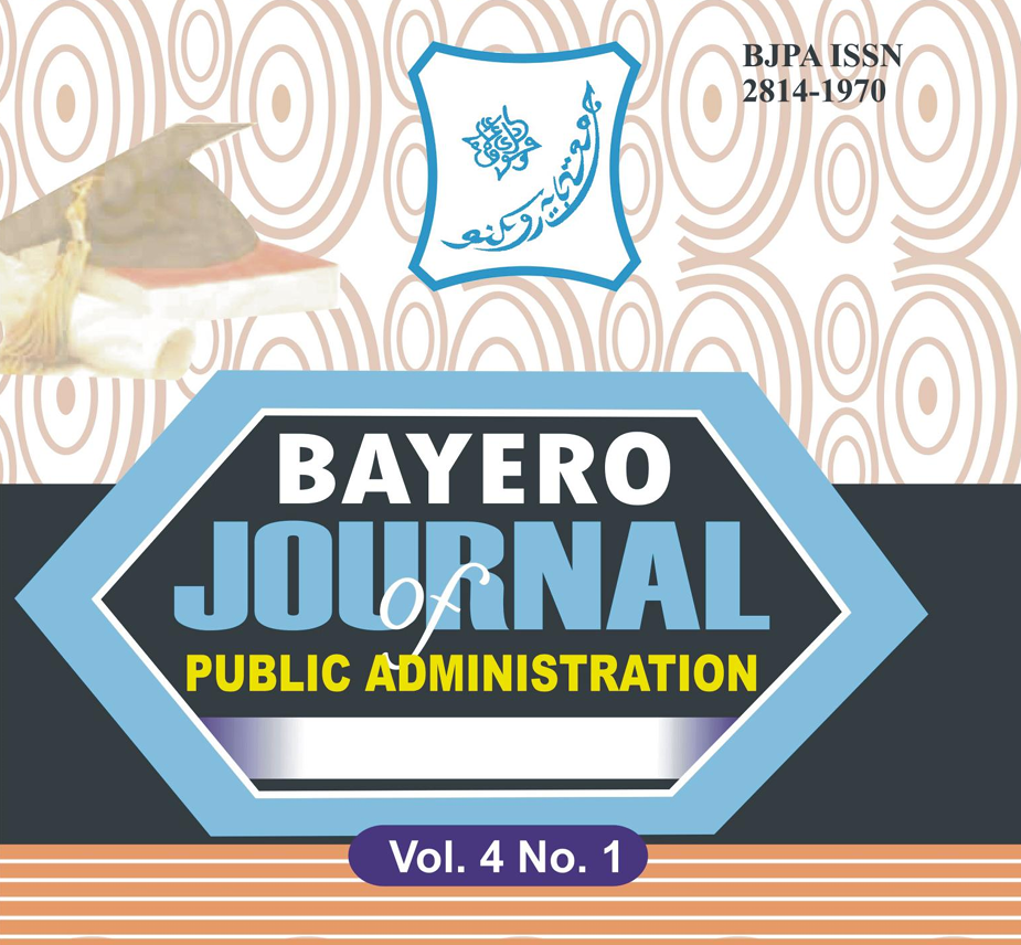 Bayero Journal of Public Administration cover