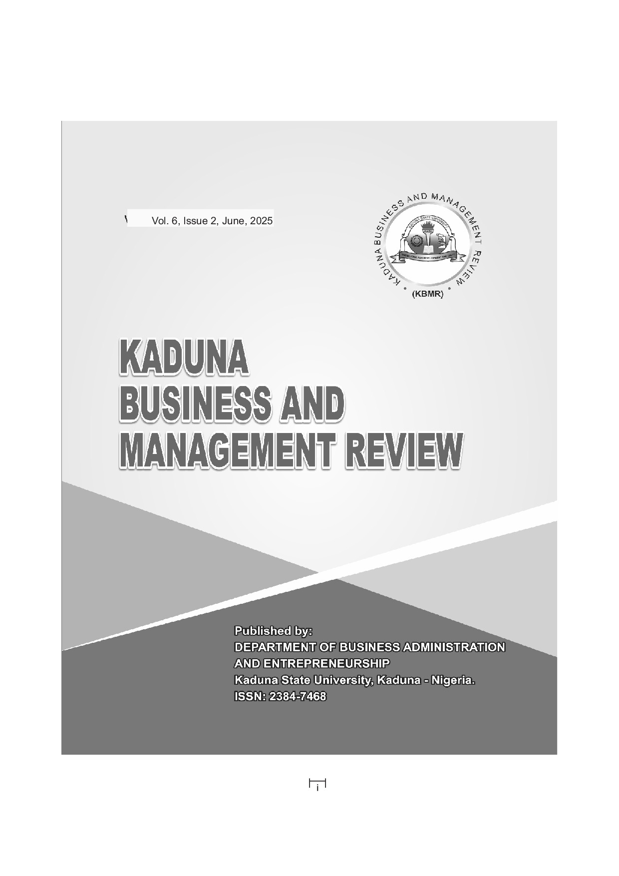 Kaduna Business and Management Reviews cover
