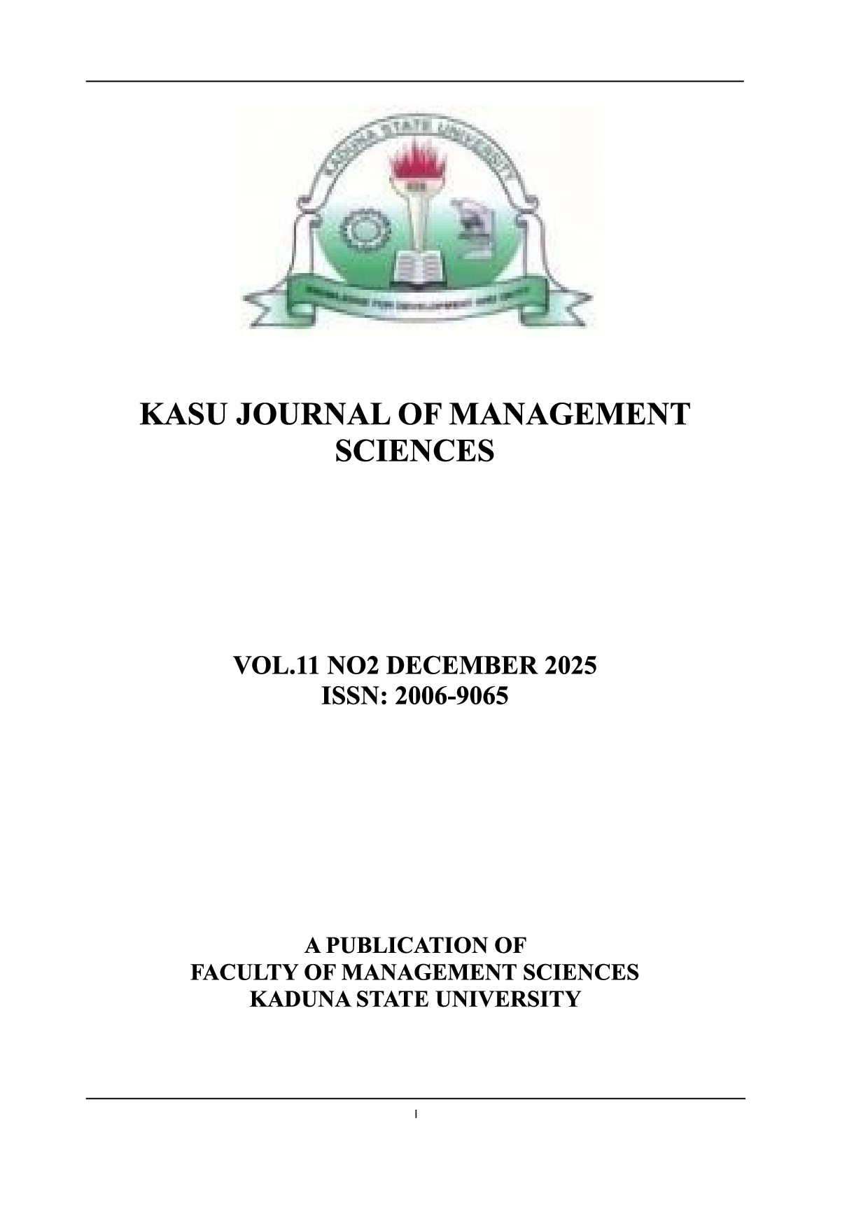 KASU Journal of Management Sciences cover