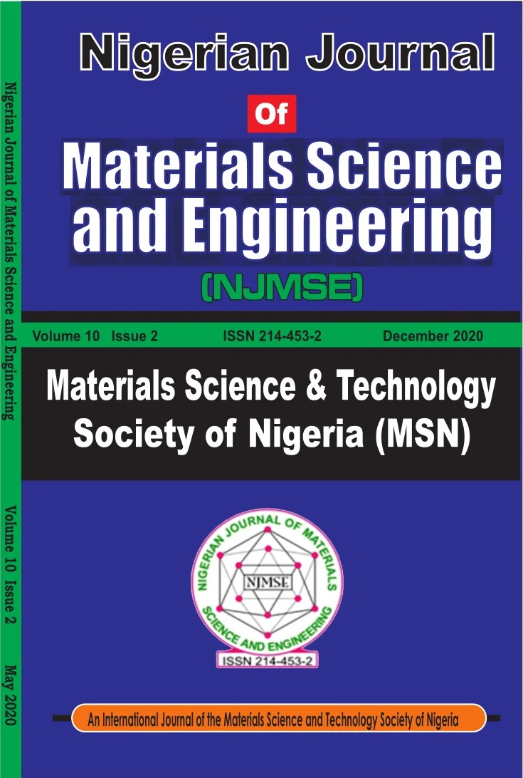 Nigerian Journal of Materials Science and Engineering cover