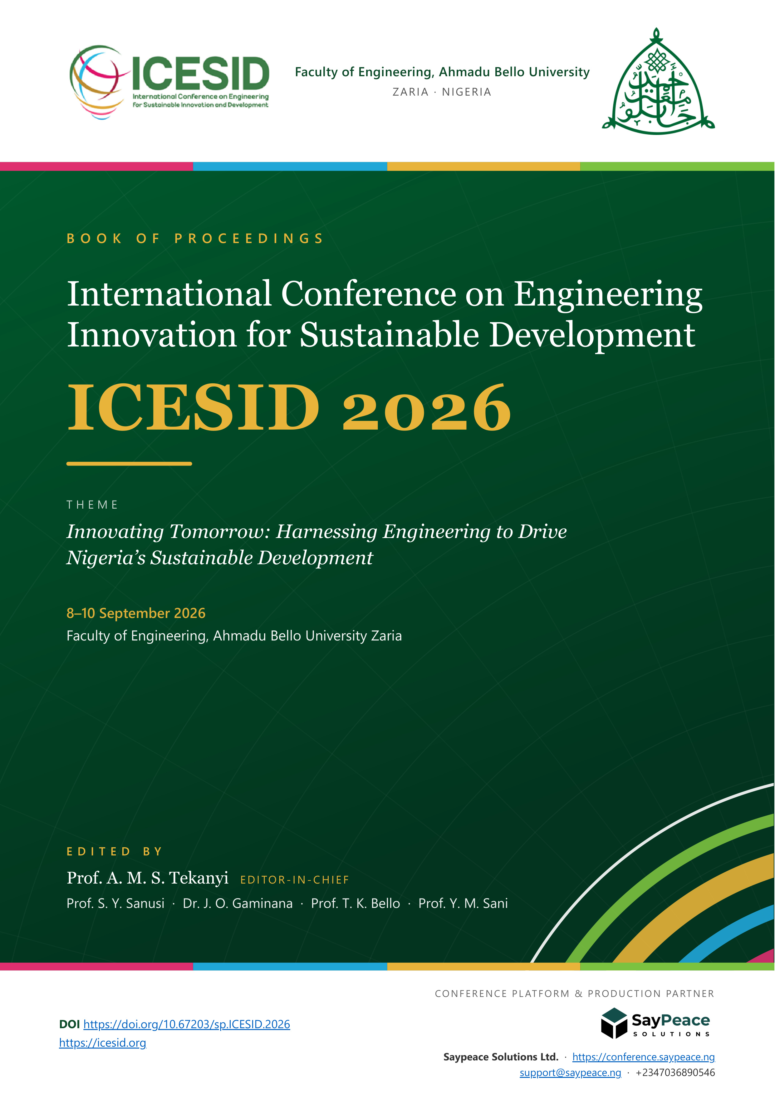 Proceedings of the International Conference on Engineering Innovation for Sustainable Development (ICESID 2026)